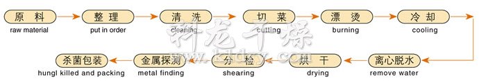 DWC系列脫水蔬菜帶式干燥機工藝流程圖