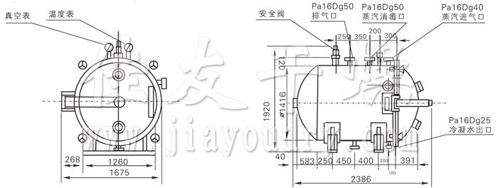 圓形靜態(tài)真空干燥機結構示意圖